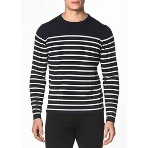 NEW POSTMARC long sleeve stripe knit sweater in navy stripe